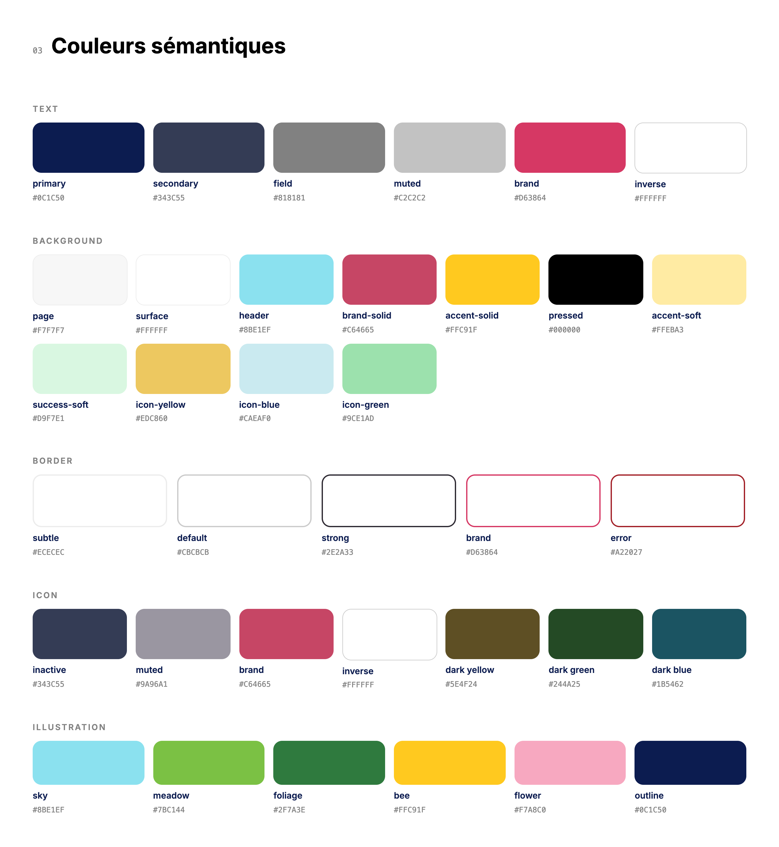 Les Bambinets — couleurs sémantiques du design system