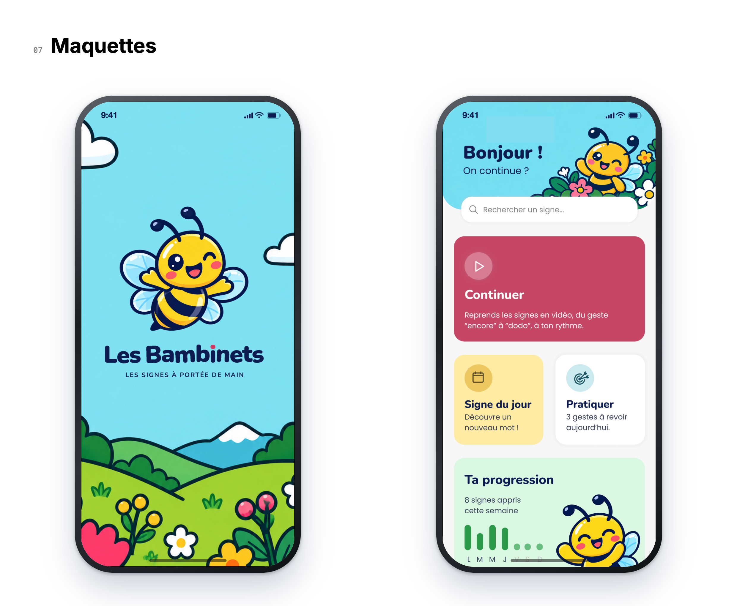 Les Bambinets — maquettes splash et accueil