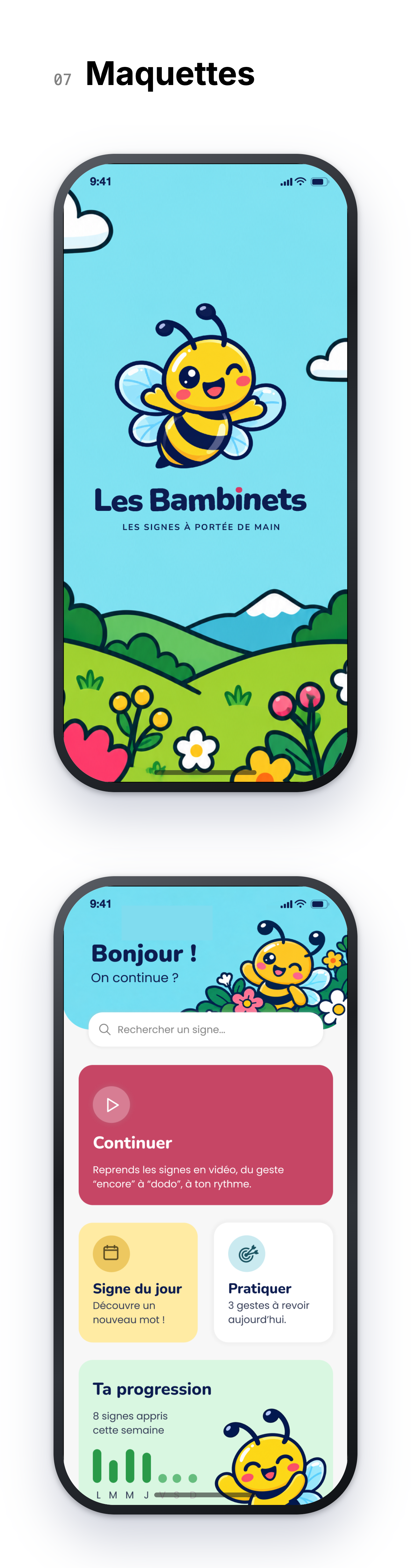 Les Bambinets — maquettes splash et accueil