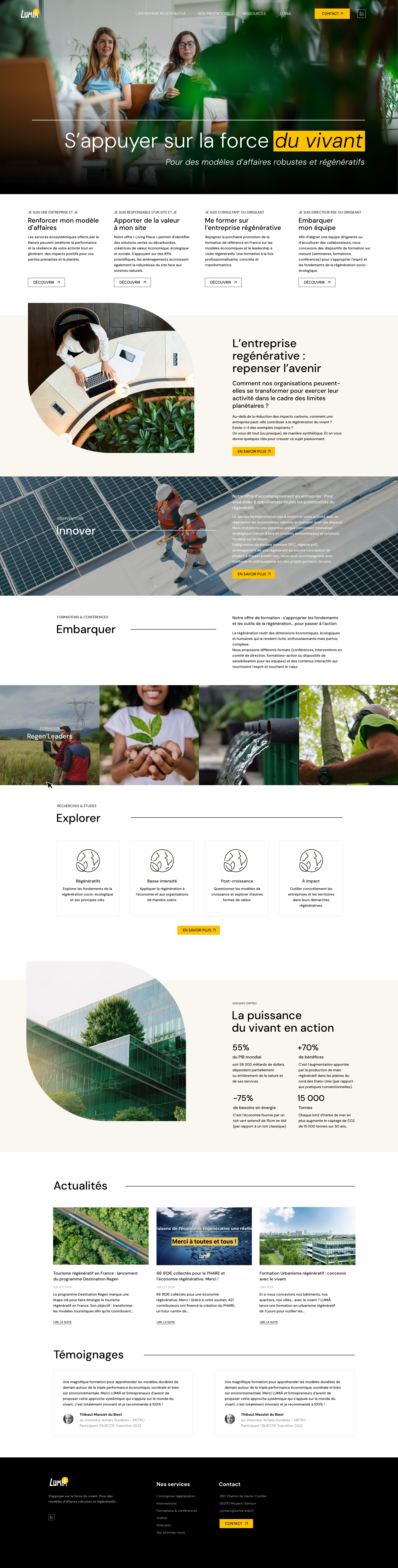 Site web Lumia — page d'accueil