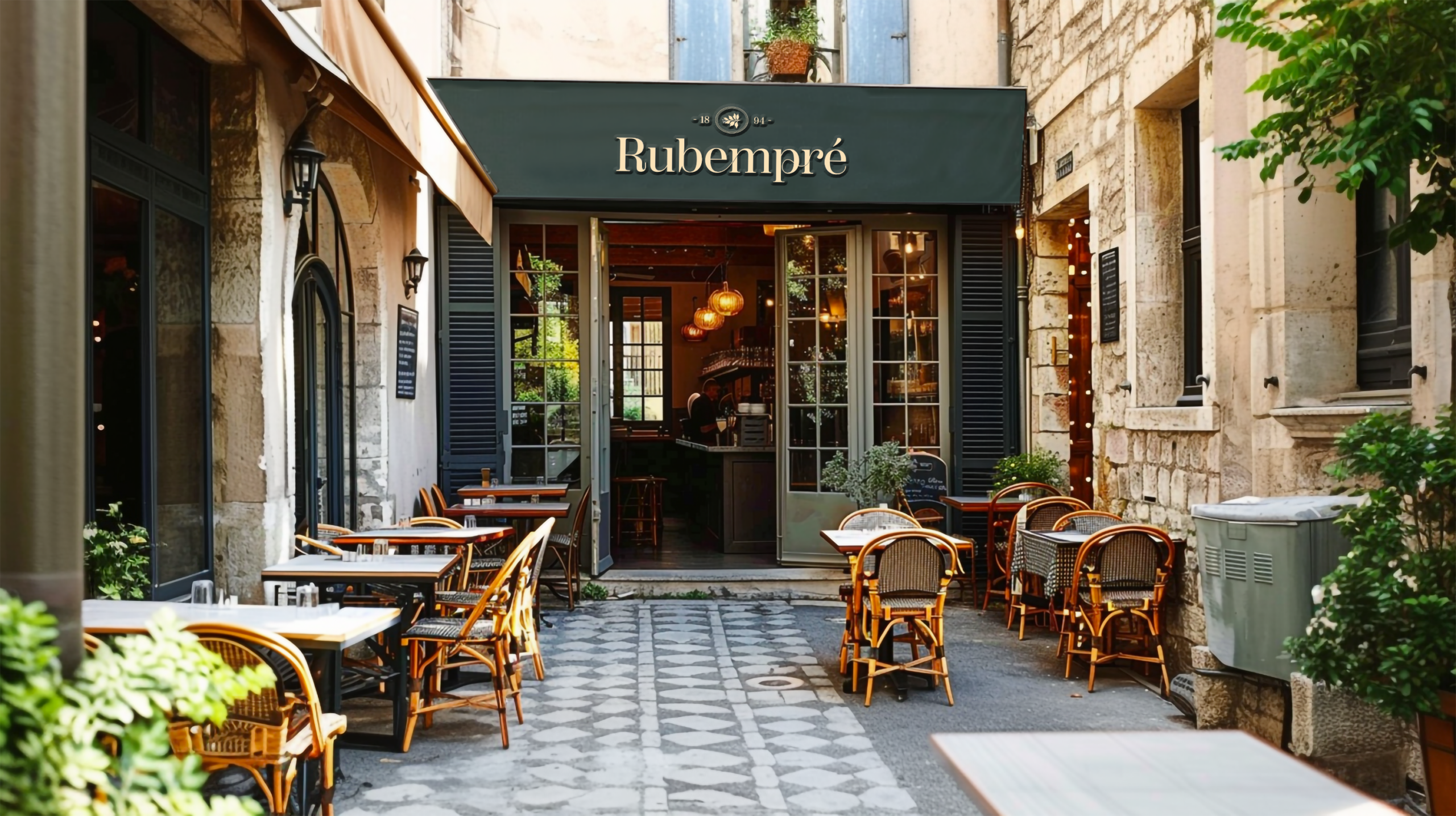 Mockup de la façade du restaurant Rubempré