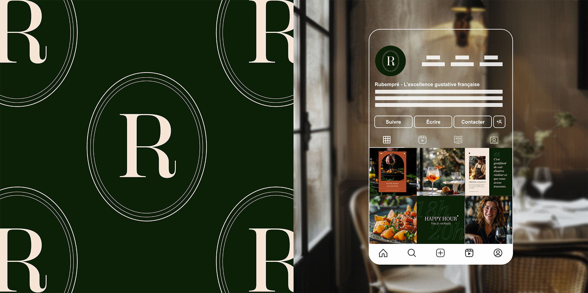 Motif de marque et feed Instagram Rubempré