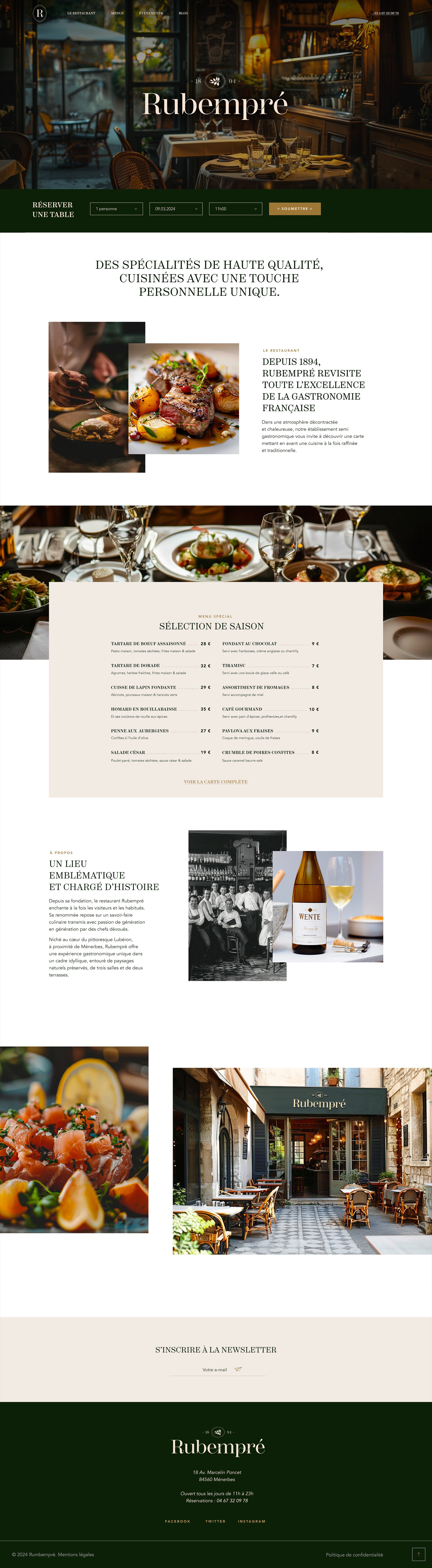 Site web Rubempré — page d'accueil