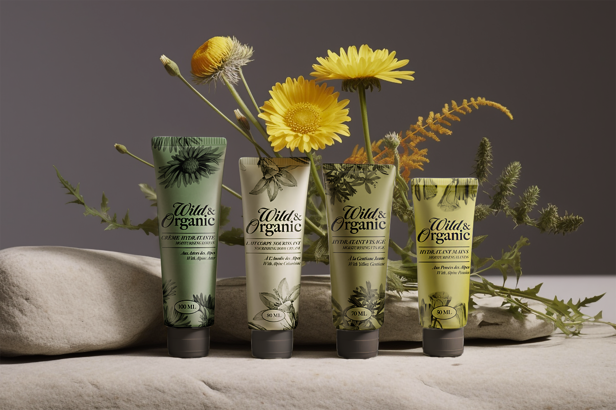 Gamme de tubes Wild & Organic aux fleurs des Alpes